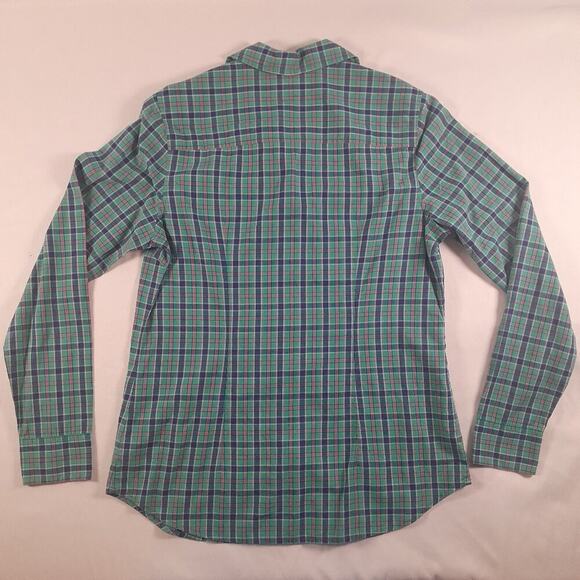 Vineyard Vines Turquoise Cotton Plaid Button Down Shirt Women 4 Preppy Academia - Picture 2 of 7